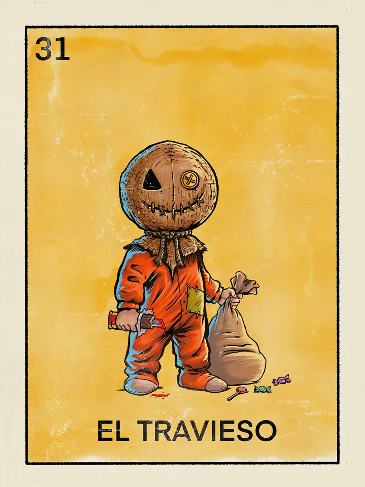 El Travieso: Sam Lotería Playing Card